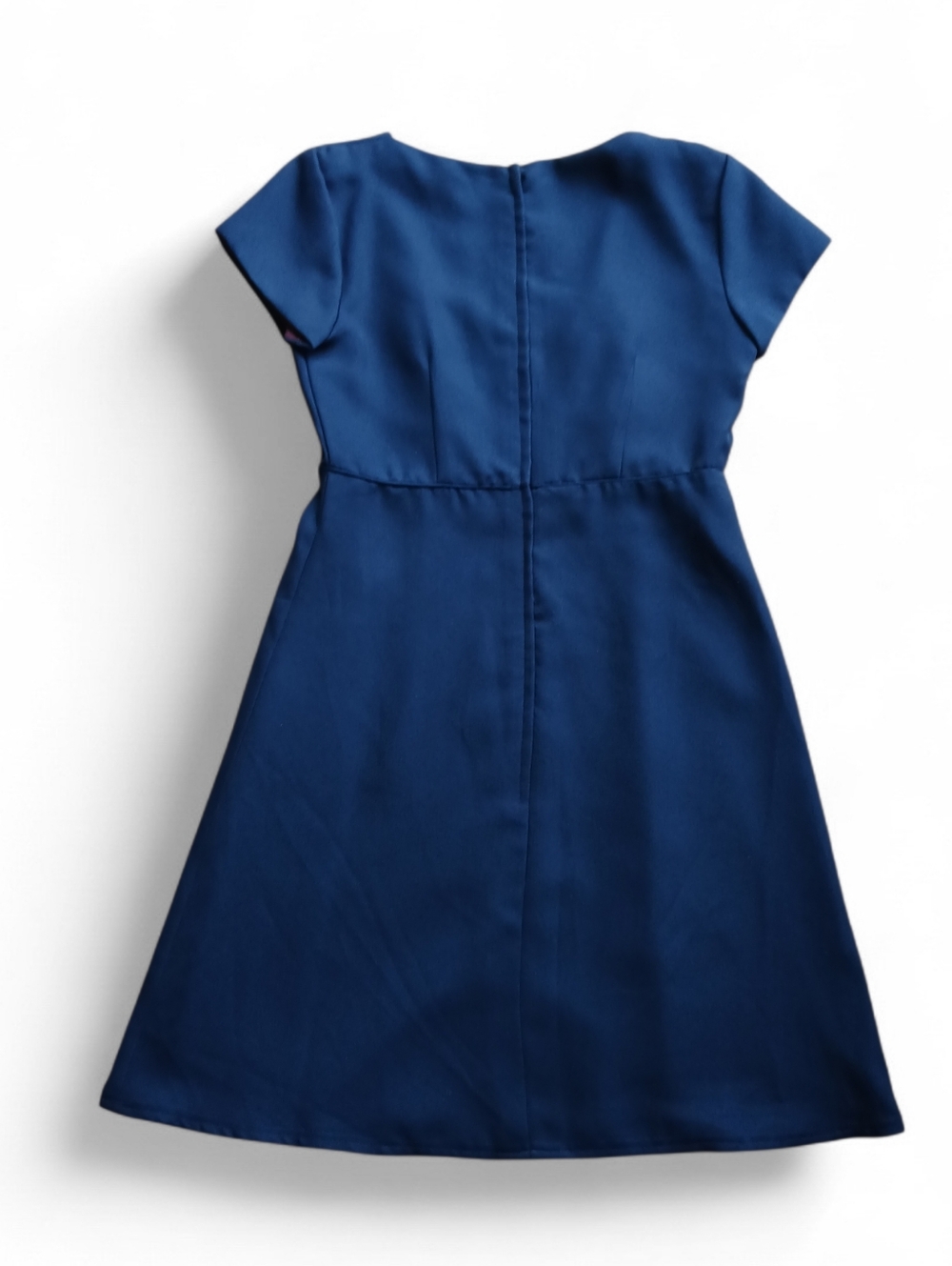IGLWU Vintage Women's Size Small Navy Fit-and-Flare Dress with Purple Lining - Picture 15 of 15